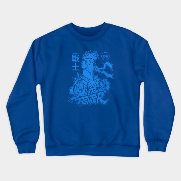 Beaker Meep Japanese Style Blue Crewneck Sweatshirt by Botak Solid Art